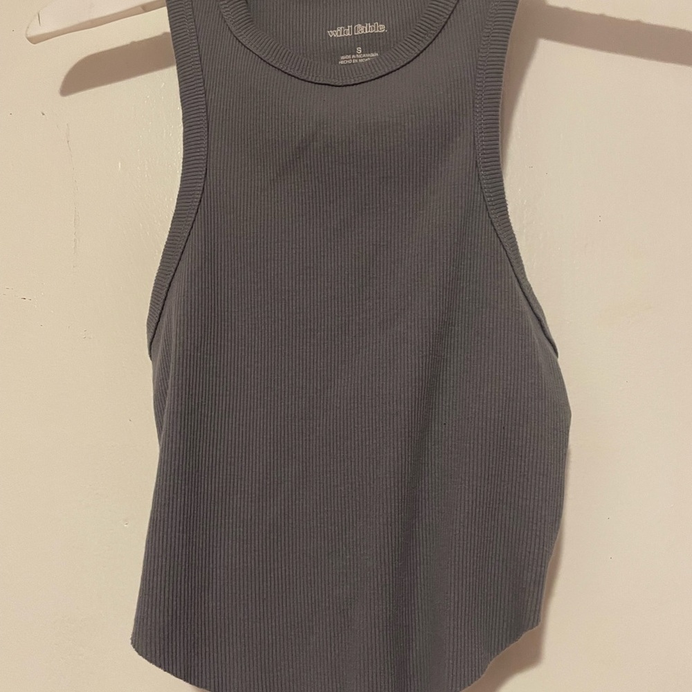 Wild Fable Charcoal Ribbed Tank Top